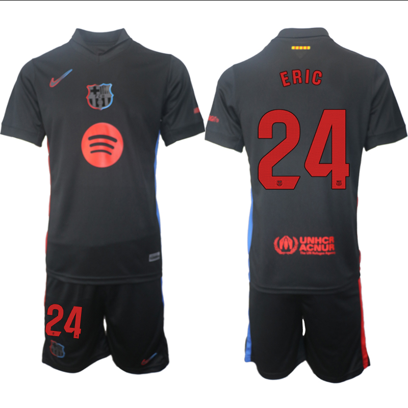 Men 2024-2025 Club Barcelona away Black #24 Soccer Jersey